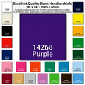 14"x14" Blank Solid Purple Imported 100% Cotton Handkerchief